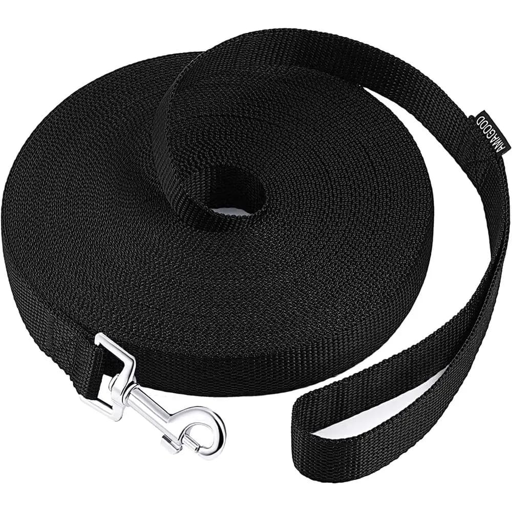 Dog Leashes for Small Medium Large Dogs, 15ft to 50ft, Long Dog Leashes for Training, Tie Out, Play, Safety, Camping (20ft, Blac