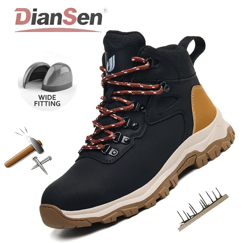 Scarpe da ginnastica anti-sfondamento indistruttibili da uomo Stivali da lavoro con punta in acciaio Scarpe antinfortunistiche antiscivolo impermeabili Stivali protettivi Scarponi da trekking