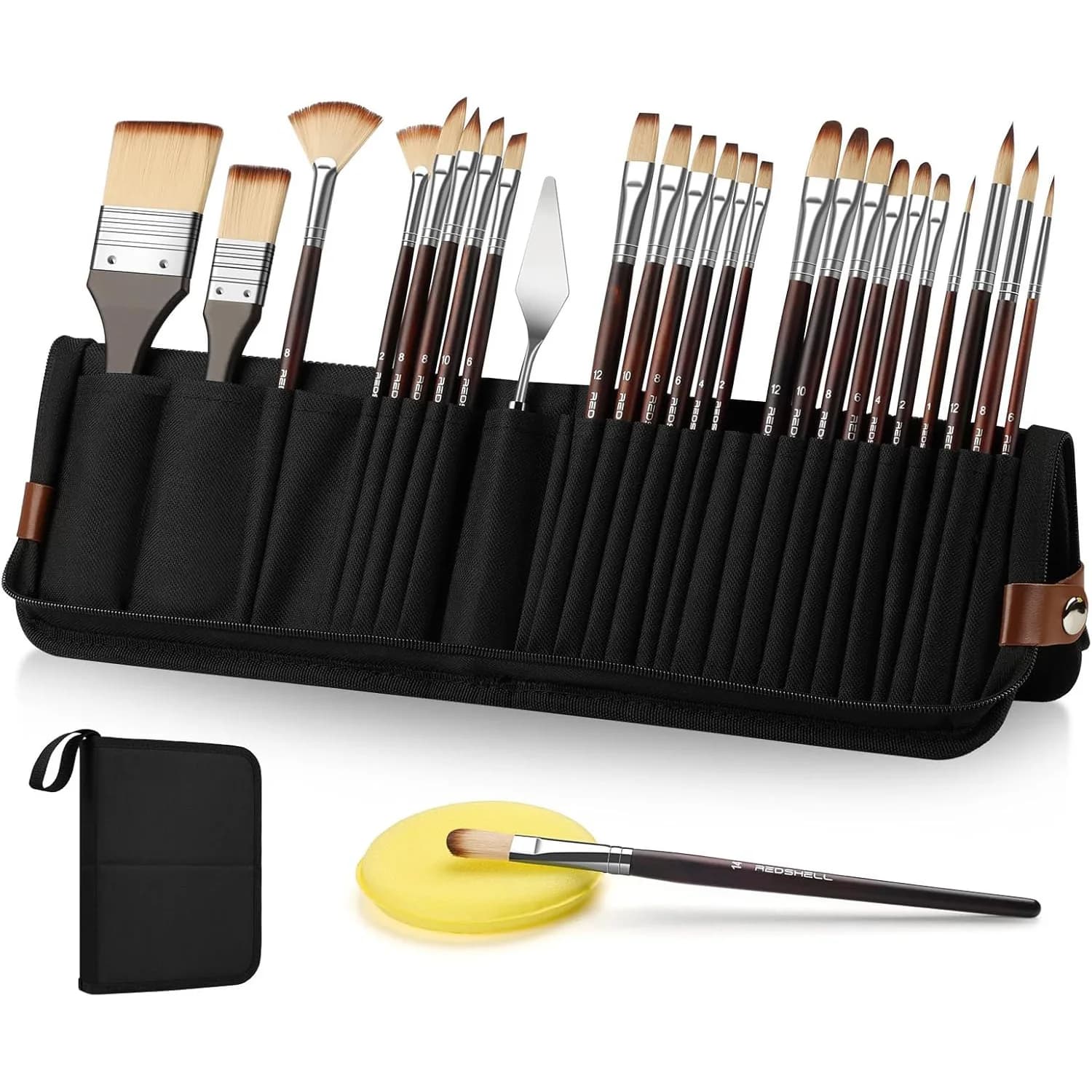 BOMEIJIA 26pcs Nylon Brush Set for Watercolor Acrylic And Oil Painting Professional Art Drawing Brushes Kit