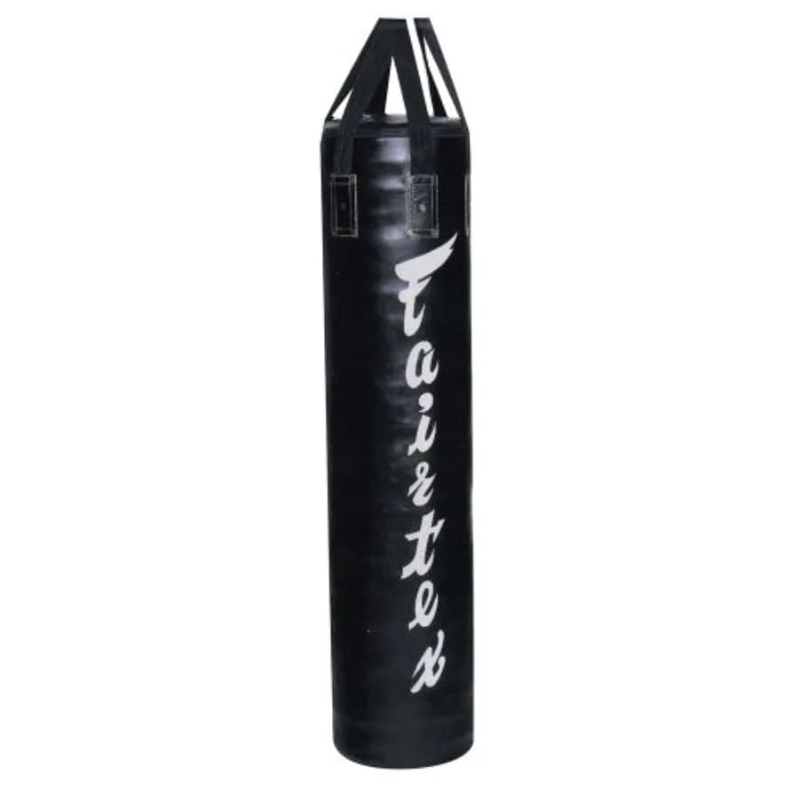 Muay Thai boxing training: banana-shaped punching bag PVC leather black 6 ft height durable for kickboxing and MMA
