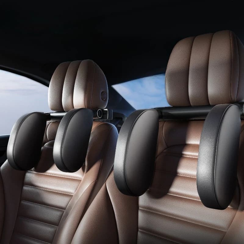 Cuscino Poggiatesta per Auto in Memory Foam, Supporto per il Collo Regolabile a 180 Gradi, Cuscino da Viaggio Universale per Veicoli