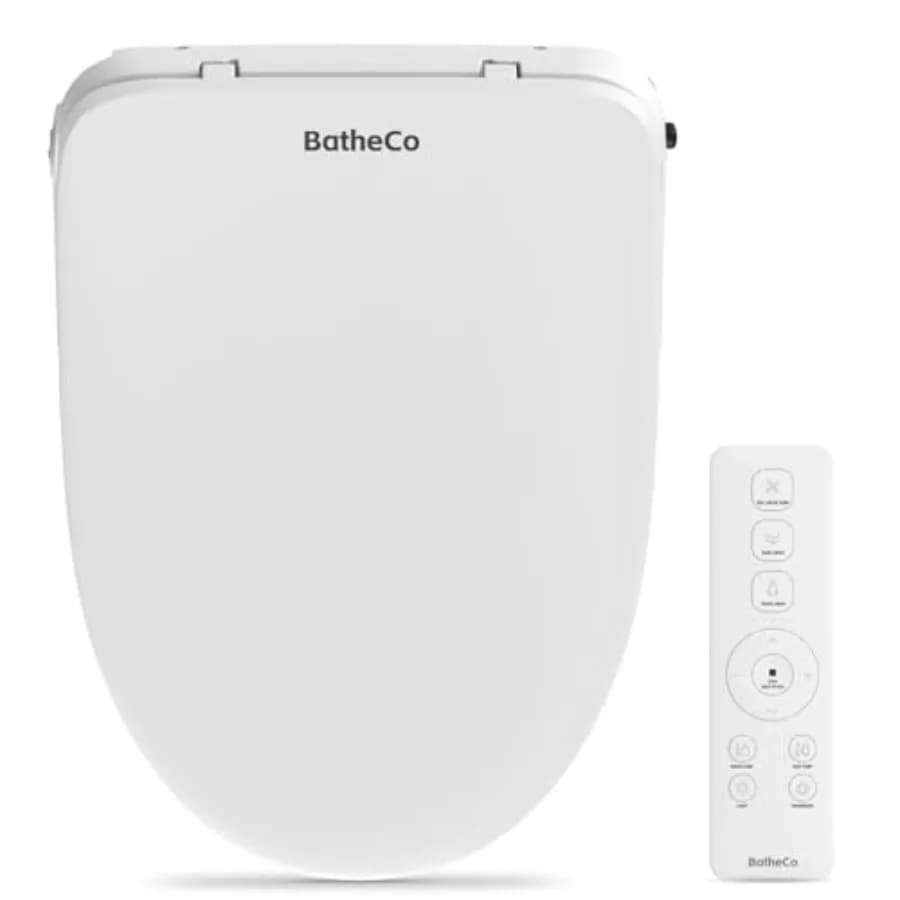 Sedile WC Bidet Elettrico Allungato con Seduta Riscaldata, 6 Livelli di Acqua Calda, Asciugatore, Lavaggio Frontale e Posteriore, Telecomando, Autopulizia