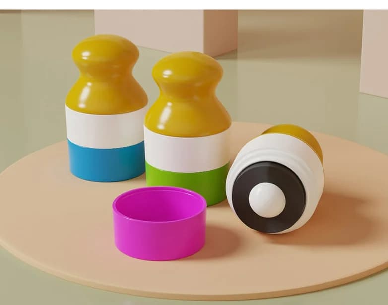Dual Compartment Leakproof Refillable Sunscreen Roller Bottle Empty Travel Cosmetic Dispenser Container