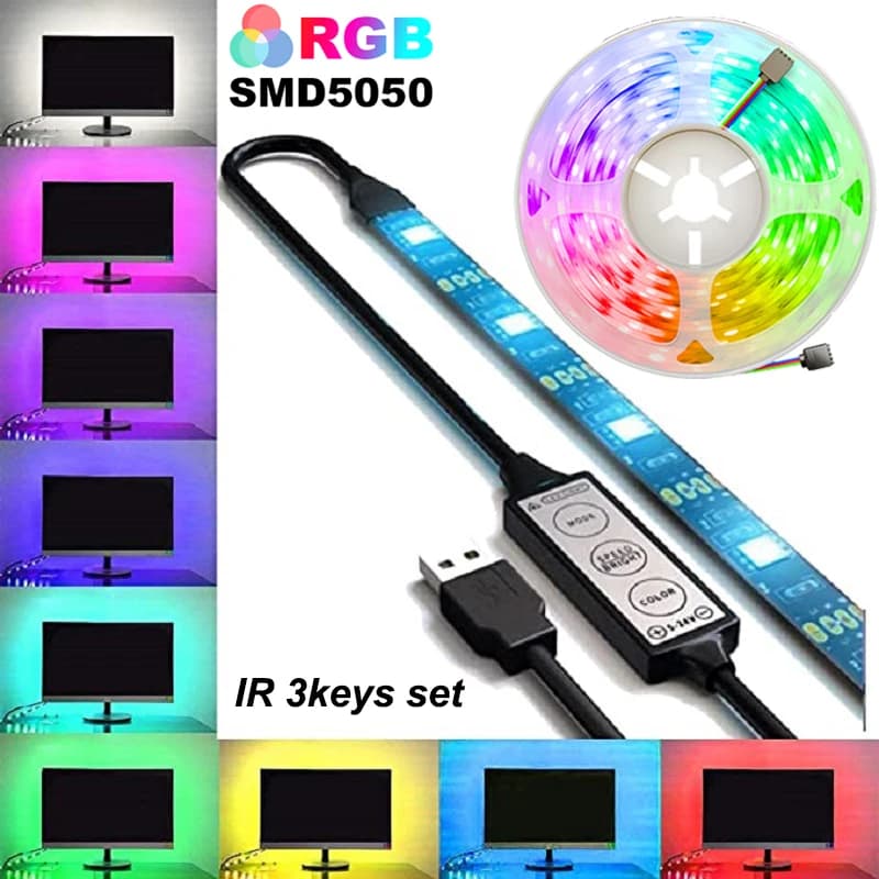 Strisce LED controllo a infrarossi Neon Ice Lights retroilluminazione TV Room Decor SMD5050 USB camera da letto decorazione 1m 2m 3m 4m 5m Luces LED