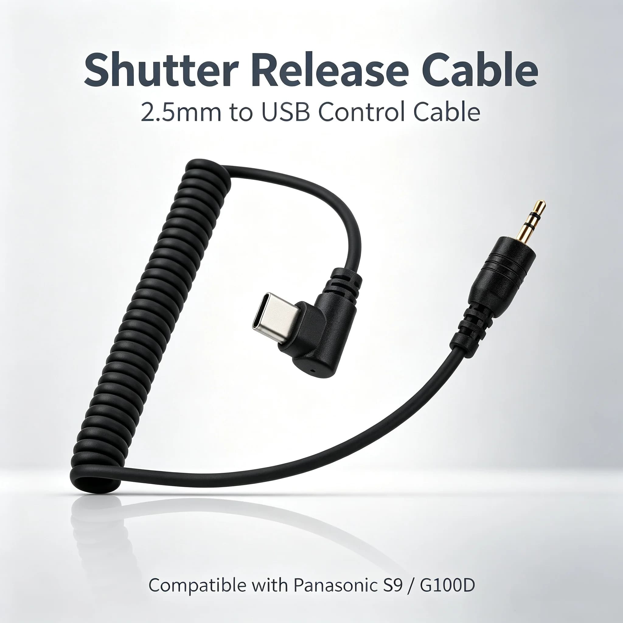 AODELAN P8 For Panasonic S9 and G100D Remote Shutter Release Cable Connecting Cord Cable 2.5mm to USB-C Terminal