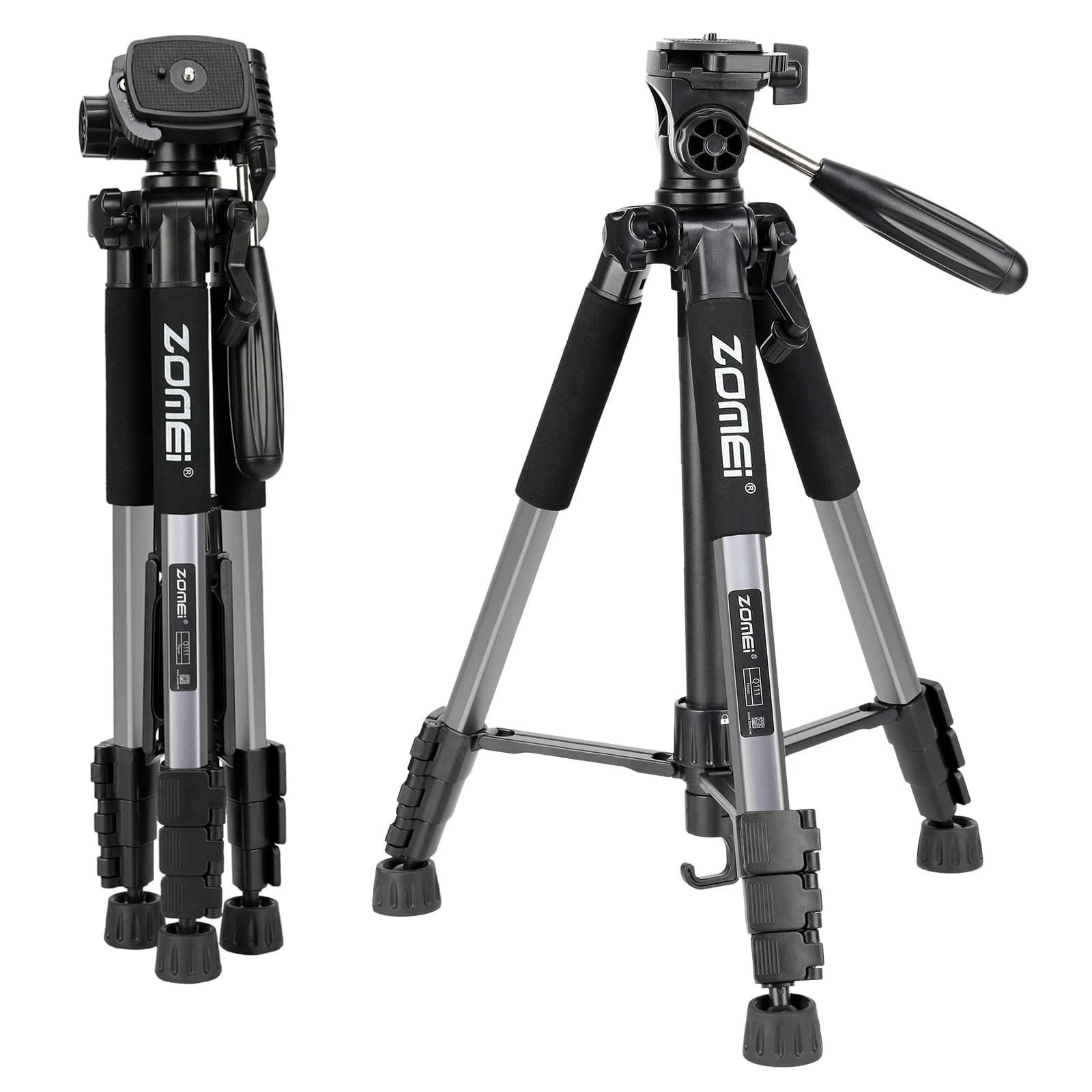 Treppiede da pavimento per fotocamera resistente alto 140cm treppiede portatile professionale in alluminio con testa a padella per telefono DSLR Canon Nikon