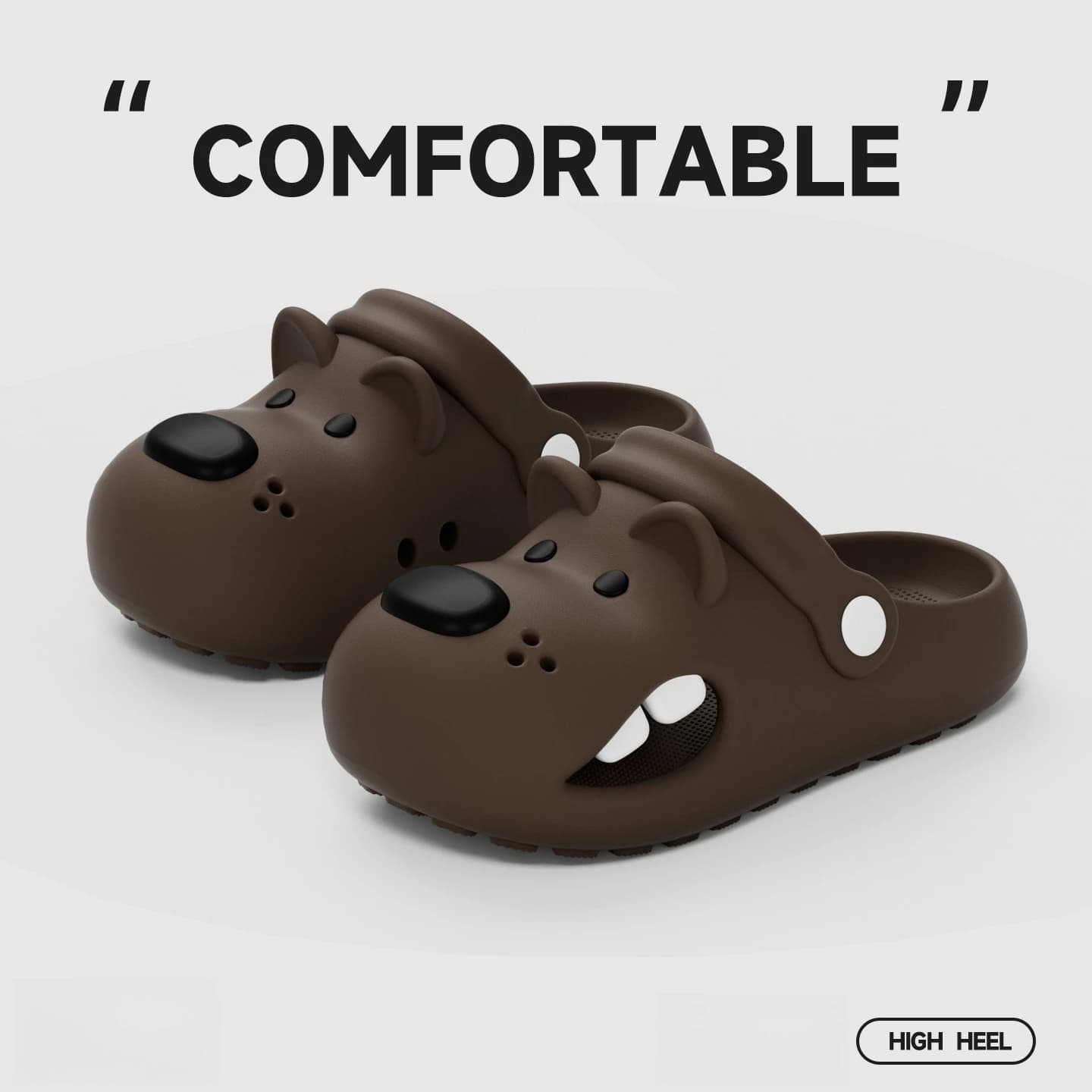 Cute crooked mouth dog hole shoes summer EVA comfortable anti slip outdoor beach sandals for women