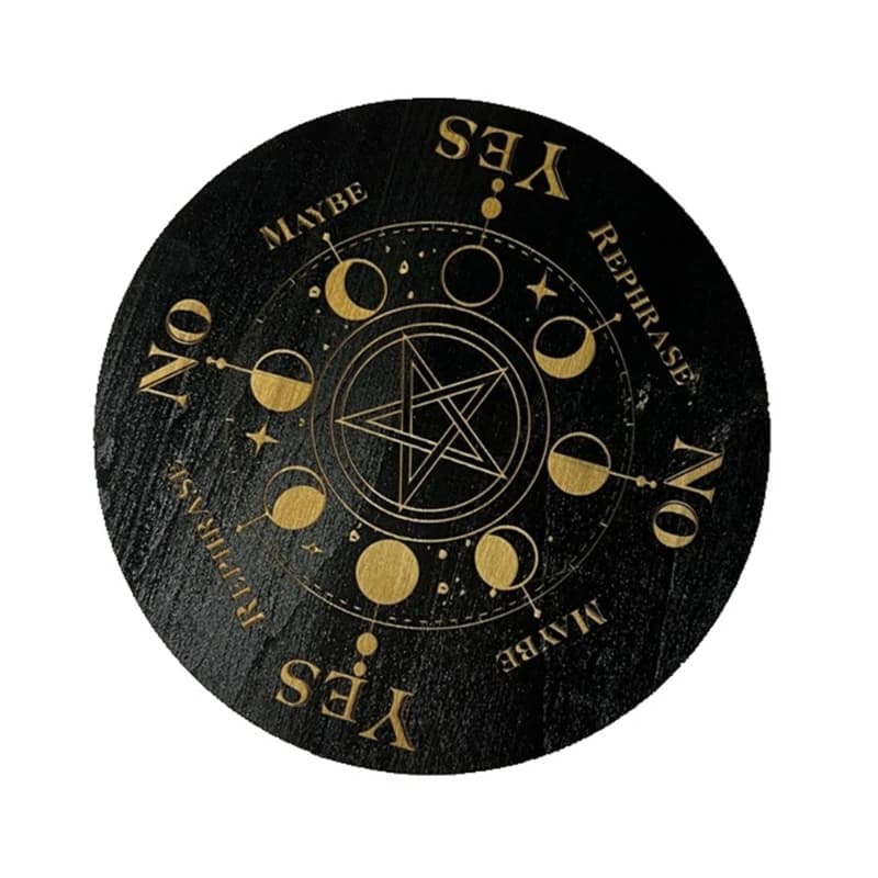 Lavagna a pendolo a stella Lavagna per divinazione per radiestesia Tavole in legno a doppia faccia Lavagna per messaggi metafistici Forniture per altare