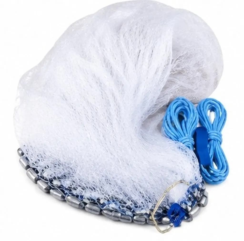 American Hand Cast Net Loop-Free Fishing Net High Strength Nylon Monofilament Small Mesh Fast Sinking Galvanized Weight Hand