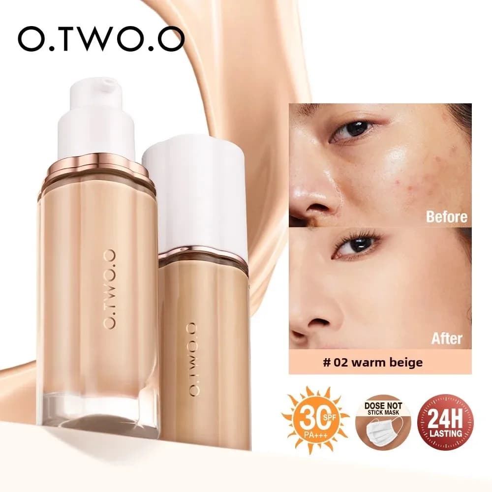 O.TWO.O 30ml Face Liquid Background High Cover Makeup Base SPF30 Waterproof Makeup Background