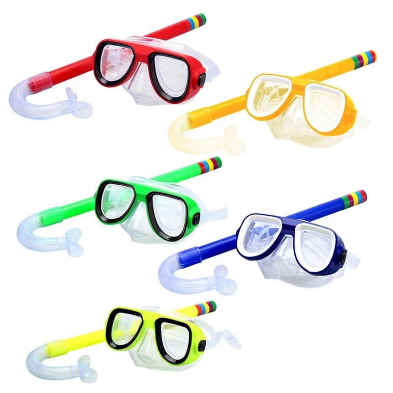 Children 1set Children Snorkel Set Scuba Snorkeling mask swim glasses with mouthpieces bucket equipment for tubes underwater equipment
