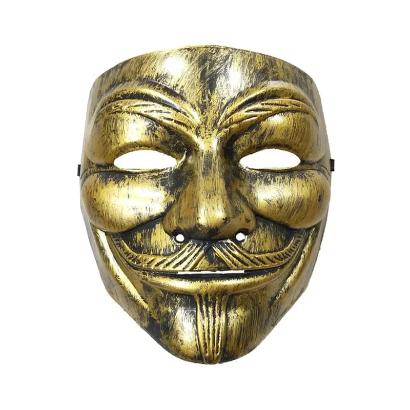 V per Vendetta Mask Killer Guy Fawkes Bronze Gold Masks Halloween Masquerade Silver Mask Movie Cosplay Masques forniture