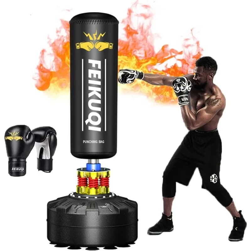 Vertical Boxing Bag for Adults, Feikuqi Bag 95 kg for Boxing, Shock Absorber, Suction Cup, Self-supporting Boxing Bag