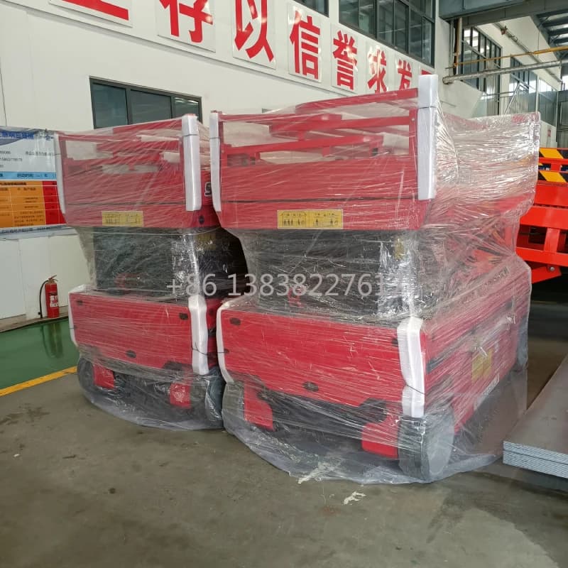 Carrello Elevatore a Forbice Completamente Automatico con Pneumatici in Gomma Piena, Altezza di Lavoro Estesa, Resistente alla Corrosione e Durevole