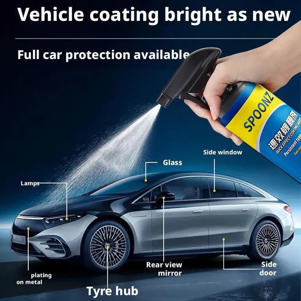 Smalto per cera ad effetto rapido spray per rivestimento per auto in nano ceramica per protezione del veicolo Agente di manutenzione per la pulizia dell'auto