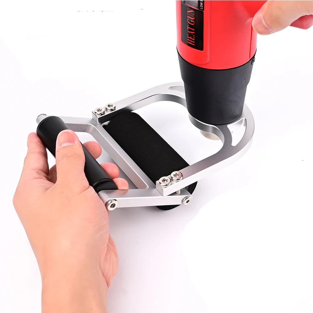 FOSHIO Sturdy Holder Stand for Hot Air Gun 2-In-1 Car Wrap PPF Stretching Heat Gun Fixer Tool with Sponge Pressing Roller Wheel