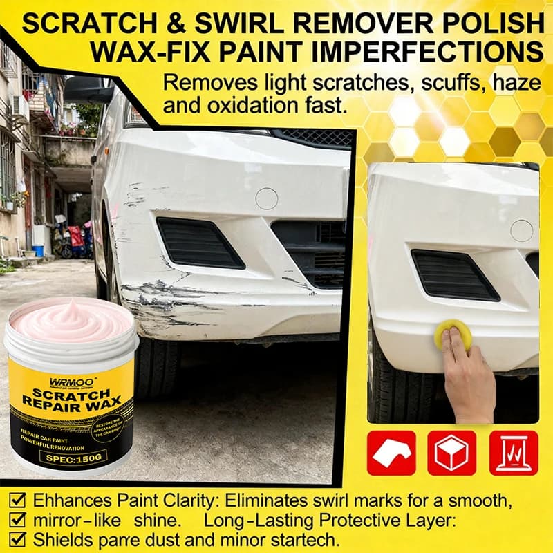 Heavy Duty Car Scratch Repair Wax – Eliminates Scratches, Oxidation & Fading, Restores Like-New Gloss for All Colors