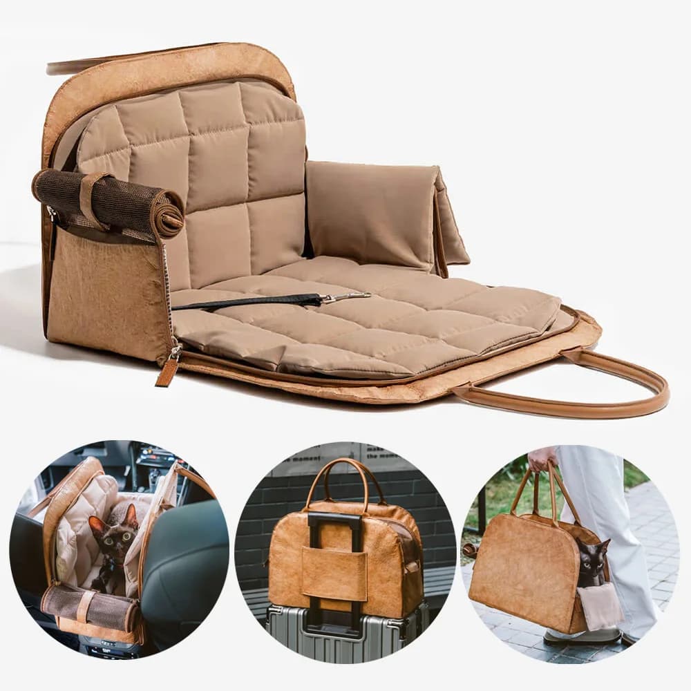Borsa da viaggio originale per animali domestici per cuccioli e gatti Borsa da trasporto invernale per animali domestici Borsa da viaggio portatile calda antivento con tappetino caldo