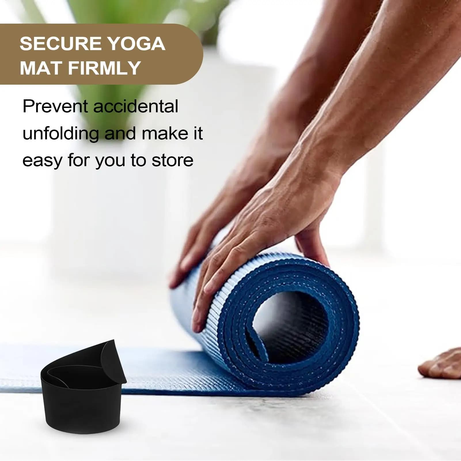Yoga Mat Strap Portable Multipurpose Silicone Coated Mat Band for Gym Training Pilates Coated Strap for Indoor Outdoor Yoga