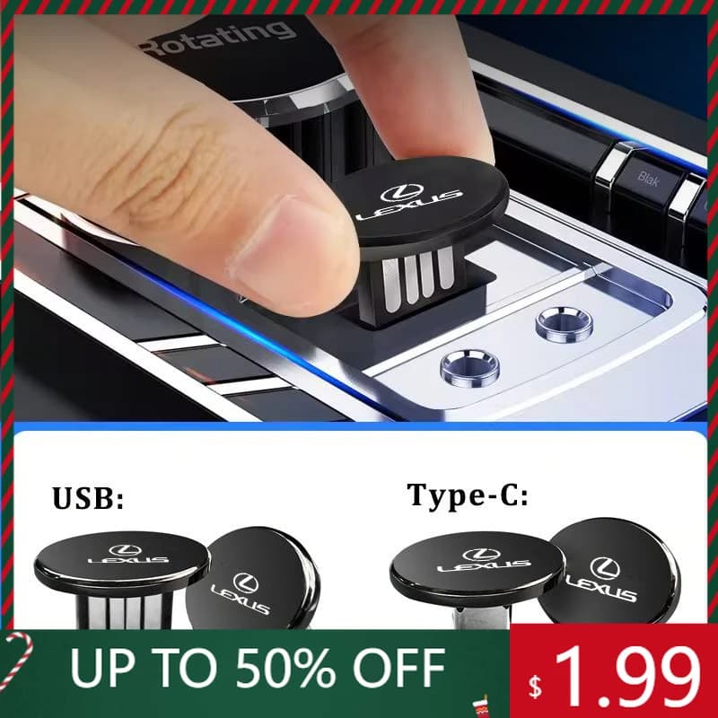 Adesivi per auto Accessori per auto USB Type-C Flash Drive Mini Memory Stick Dispositivo musicale per Lexus CT ES GS NX IS250 CT200h IS300h ES3