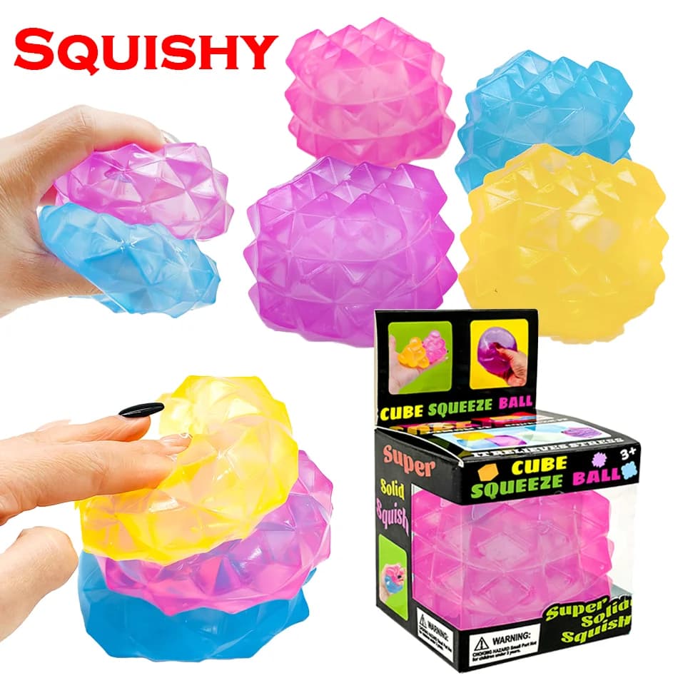 Squishy Needoh Nice Cube, Cubo Sensoriale Antistress, Strumento Sensoriale per Ansia e Concentrazione, Gadget Calmante per ADHD e Ufficio, Giocattoli