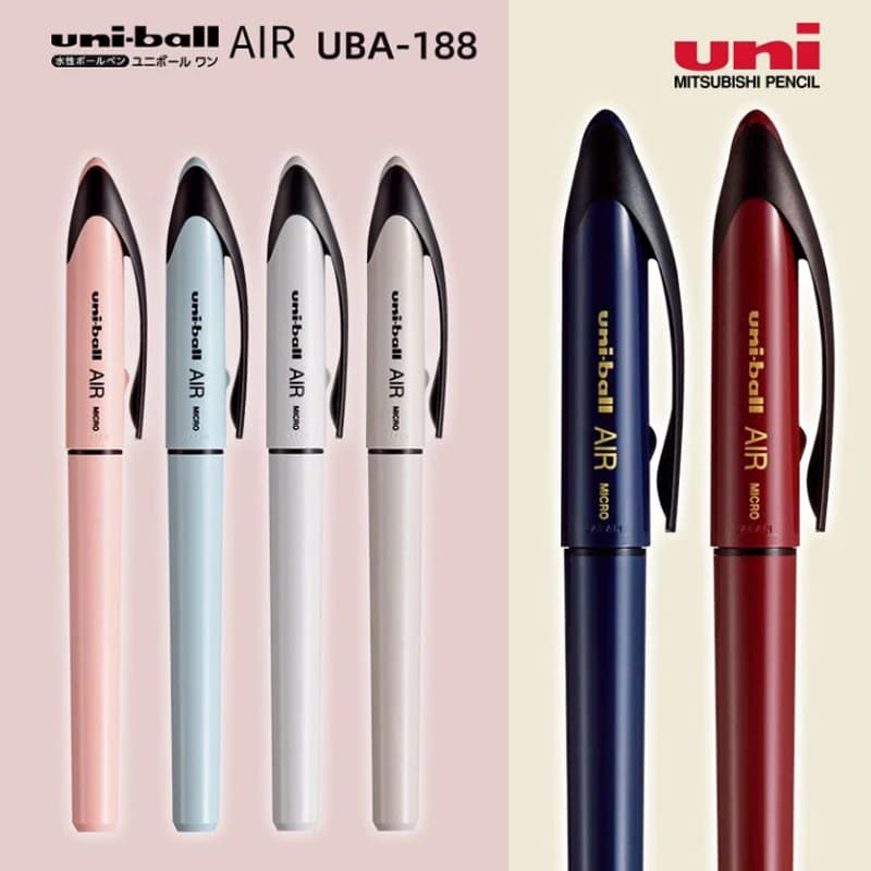 Uni Ball Air Micro Gel Rollerball Pen UBA-188 0.5/0.7MM Cancelleria giapponese Tecnologia nera Inchiostro di controllo senza liquido dritto