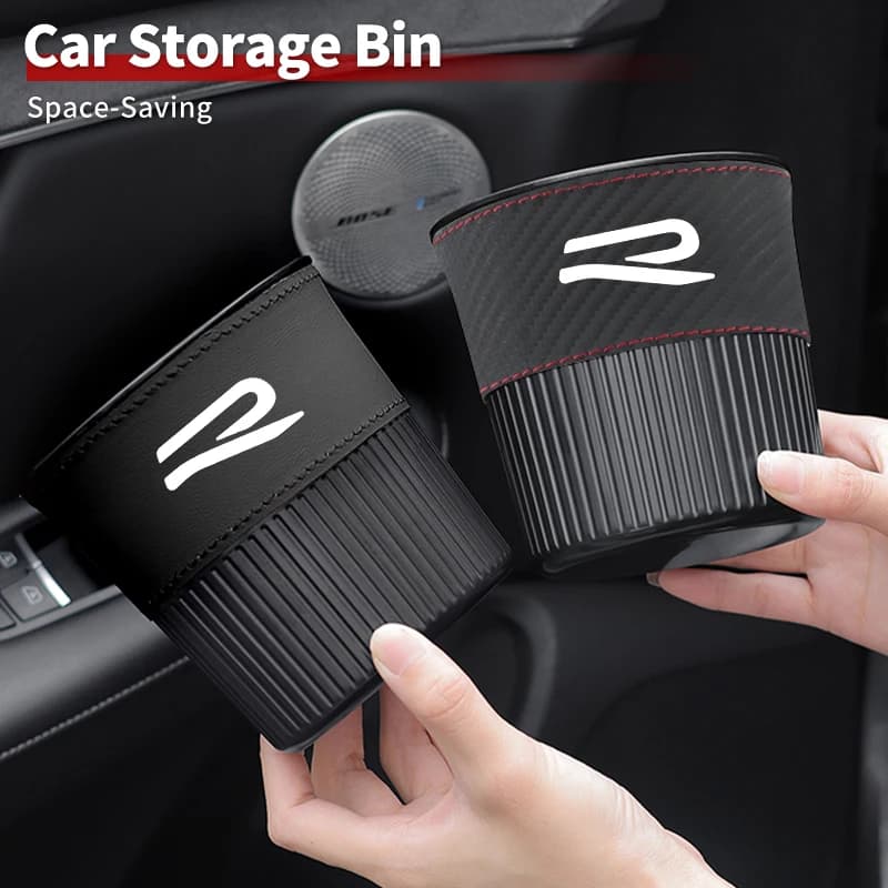 Vertically Ribbed Plastic Car Storage Box Trash Can Clip Installation For Volkswagen R Beetle Passat Polo Tiguan Sharan Touran