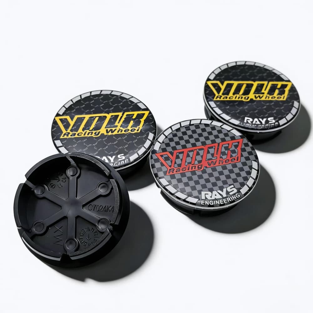 4 pz. Coprimozzo JDM VLOK Racing Logo Rays per auto, 48MM con clip, 42MM, coprimozzo ruota, copricerchio, copertura antipolvere, accessori auto