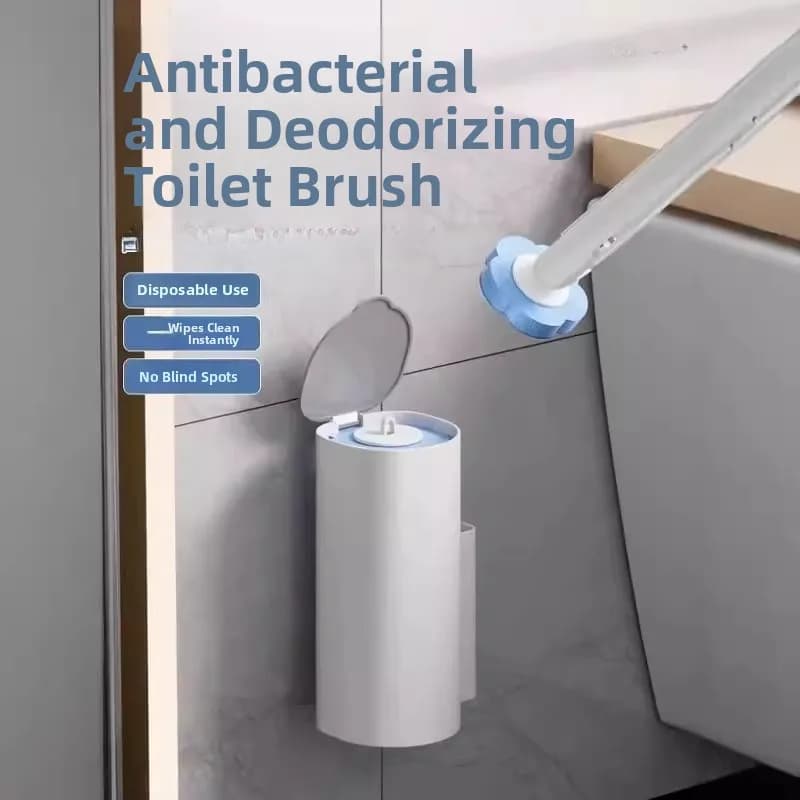 Spazzola per WC da Parete con Testina di Ricambio Usa e Getta, Strumento per la Pulizia del Bagno Domestico in Plastica, Facile da Installare