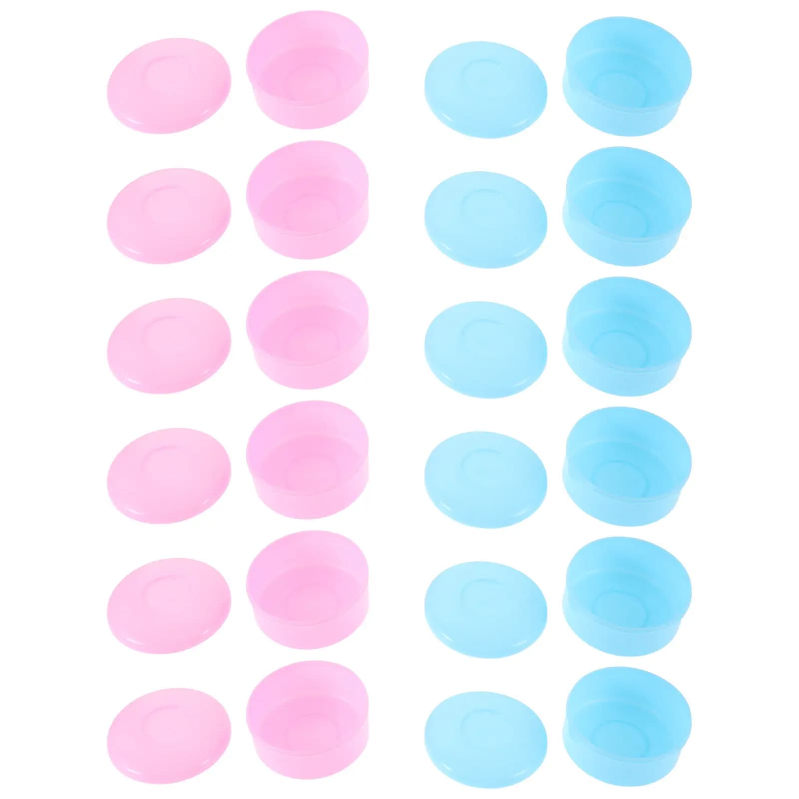 6 Paia di Scatole Contenitore per Pezzi degli Scacchi in Plastica, Design Piatto e Rotondo, Coperchio Sicuro, Portatile, per Studenti e Giochi da Tavolo