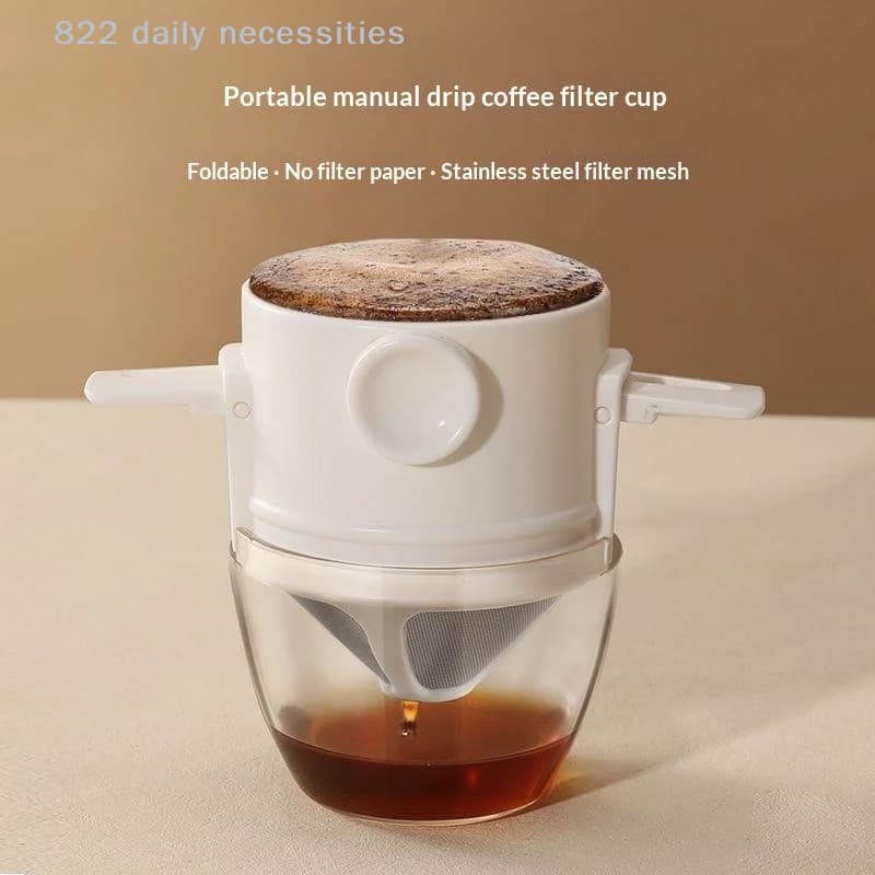 Foldable Portable Coffee Filter Coffee Maker Stainless Steel Drip Coffee Tea Holder Reusable Paperless Pour Over Coffee Dripper