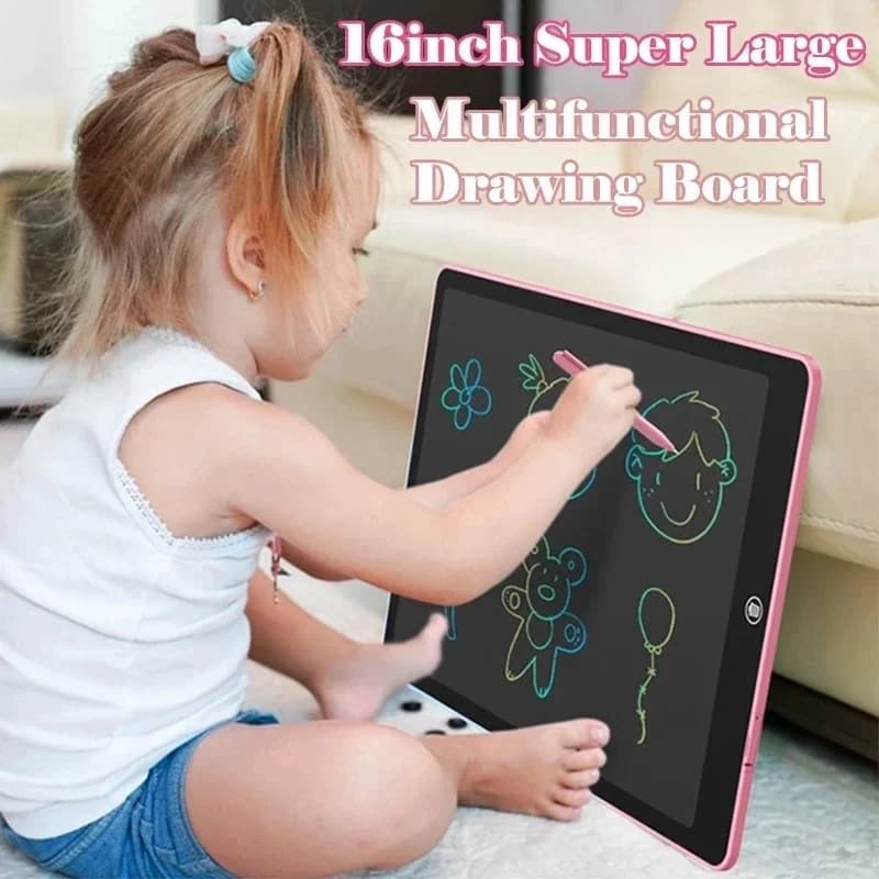 Lavagna magica da 16 pollici per bambini LCD Disegno a mano Graffiti Tablet Giocattoli Notebook digitale Bacheca per appunti Blocco note Regali per bambini