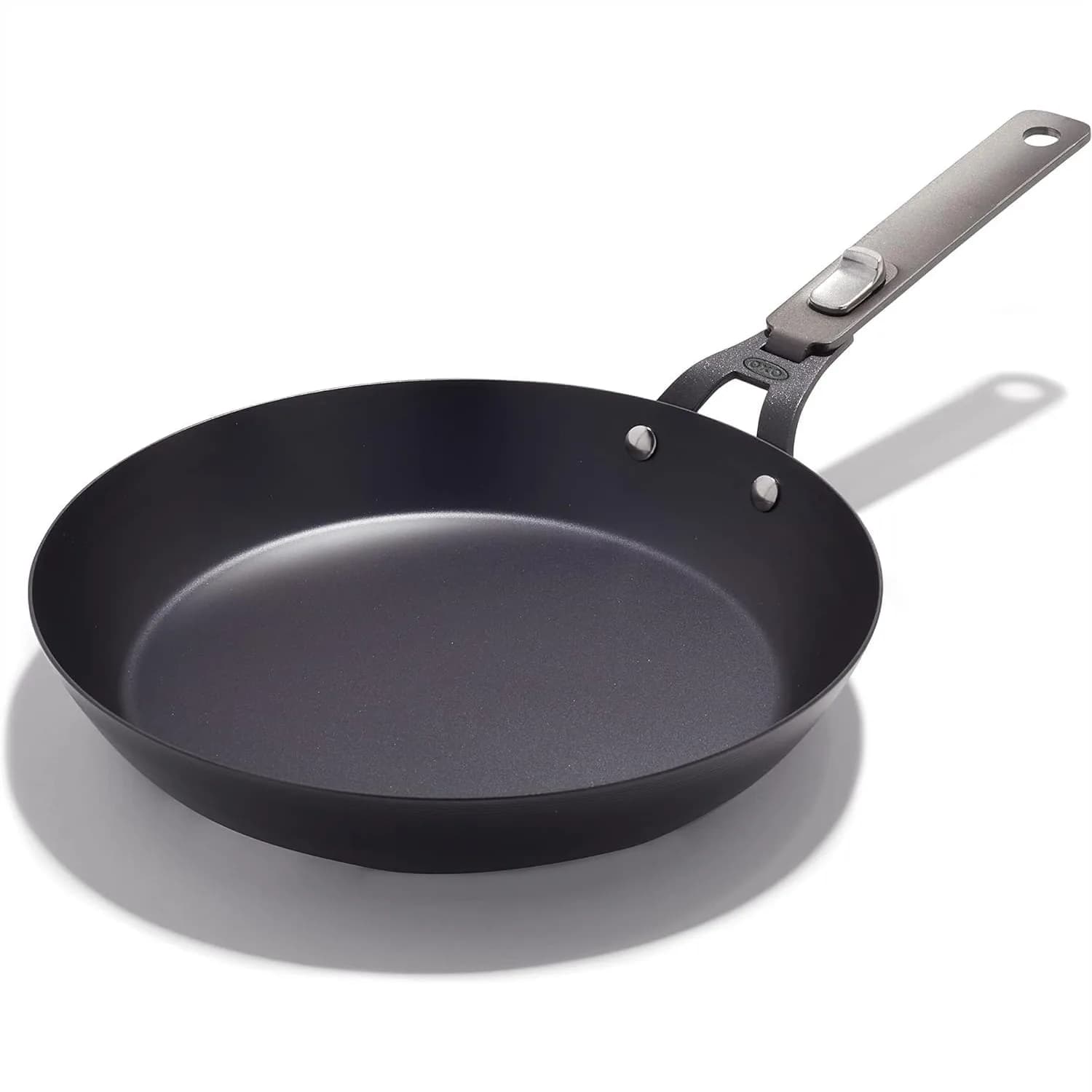 Padella in Acciaio al Carbonio Pretrattata da 10 Pollici, Manico Staccabile per Facile Conservazione, Antiaderente, Adatta all'Induzione