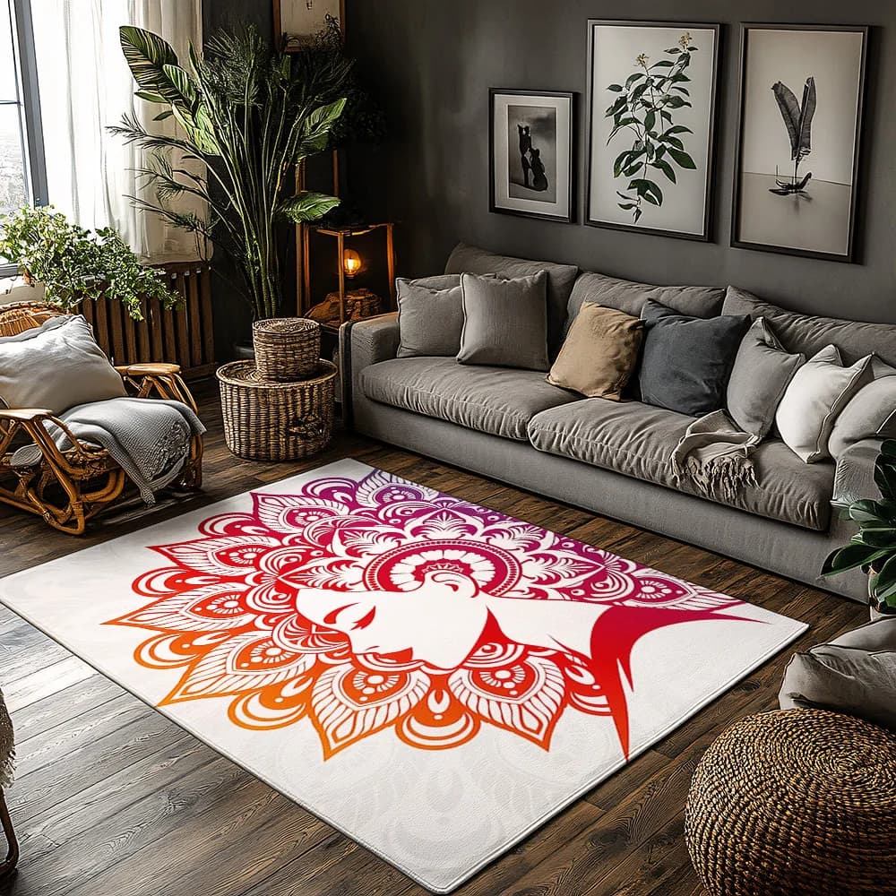 Boho Carpet for interior and exterior Non-slip washable carpet Living room Bedroom furniture Modern geometric motif Accento for the house Carpet Gif