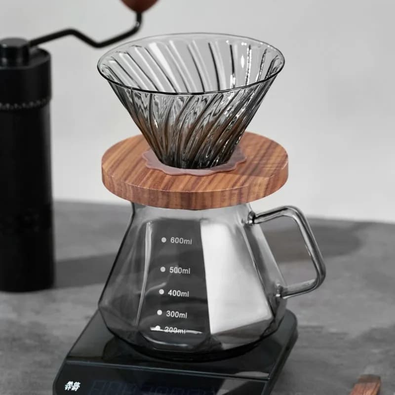 Glass Coffee Carafe ,Glass Coffee Pot for Drip Coffee Maker,Diamond Fashion Design Coffee Sharing Pot,Coffee Filter Dropper