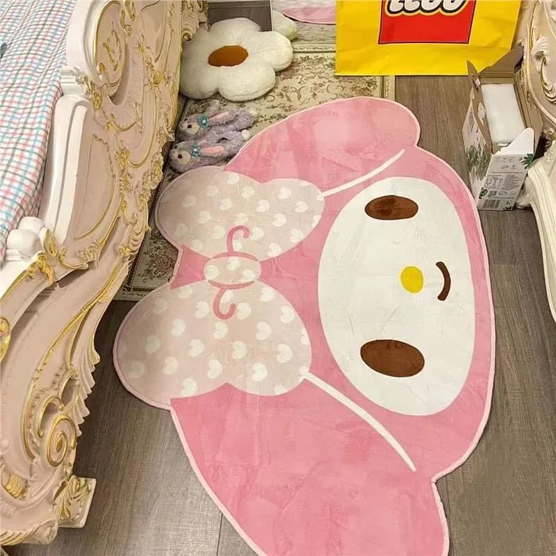 Tappetino Morbido con Personaggi Anime Sanrio, Tappeto per Camera da Letto, Soggiorno, Bagno, Antiscivolo e Assorbente
