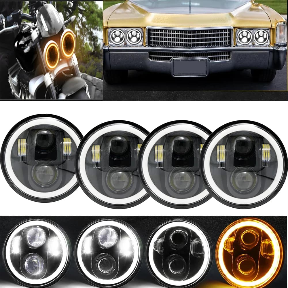 Faro universale per auto moto da 5,75 pollici LED per Harley indiano Yamaha Honda Triumph iii 5 3/4 "H4 faro per BMW 325i