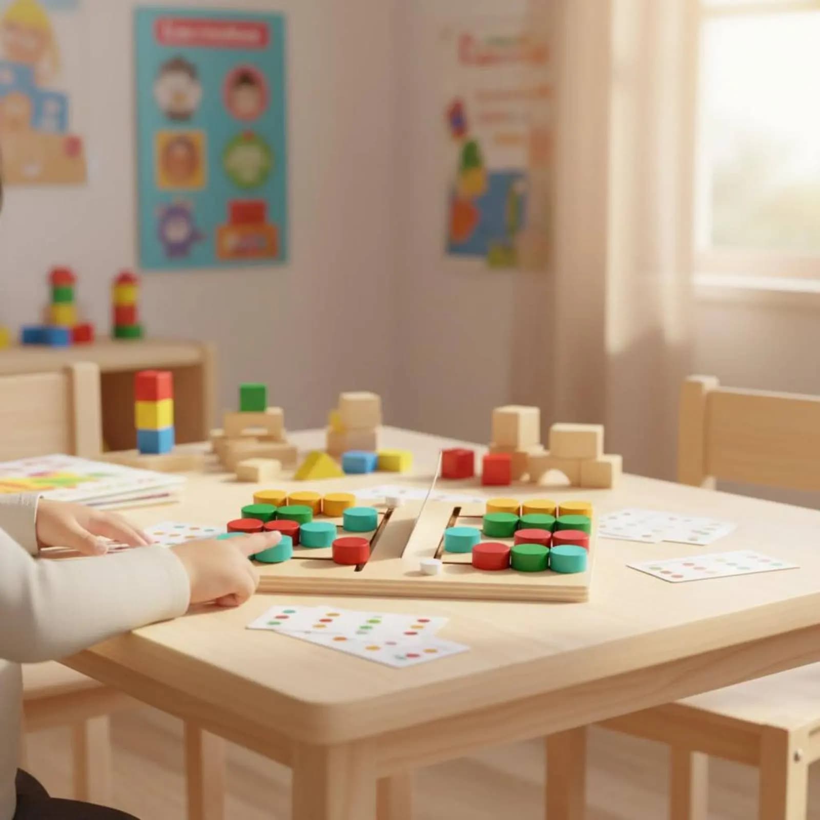 Gioco da Tavolo Strategico per 2 Giocatori, Gioco Educativo per l'Apprendimento Precoce, Abbinamento Colori, Rompicapo in Legno con Scivolo, Interazione Genitore-Figlio