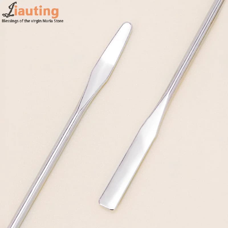 Nuovo Strumento per Nail Art: Spatola in Metallo Inossidabile per Mescolare Gel, Ombretto e Pigmenti - Accessorio per Unghie