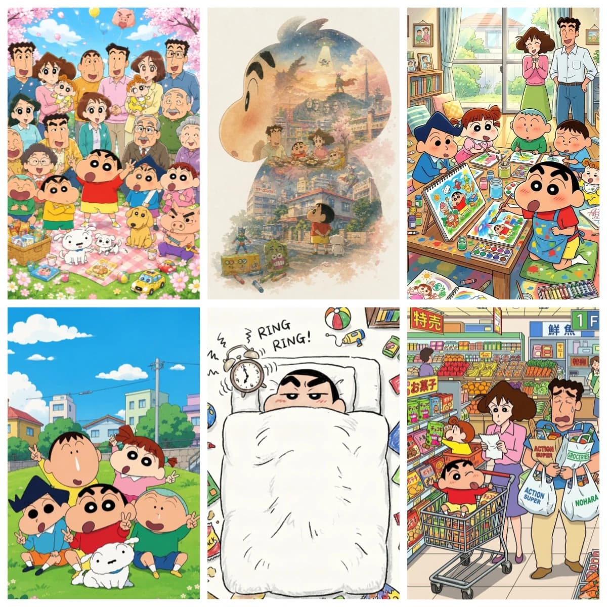 Cartoon C-Crayon S-Shin-chan Mosaic Full Round/Square DIY Diamond Painting Canvas Art Wall Decor for Living Room Gift