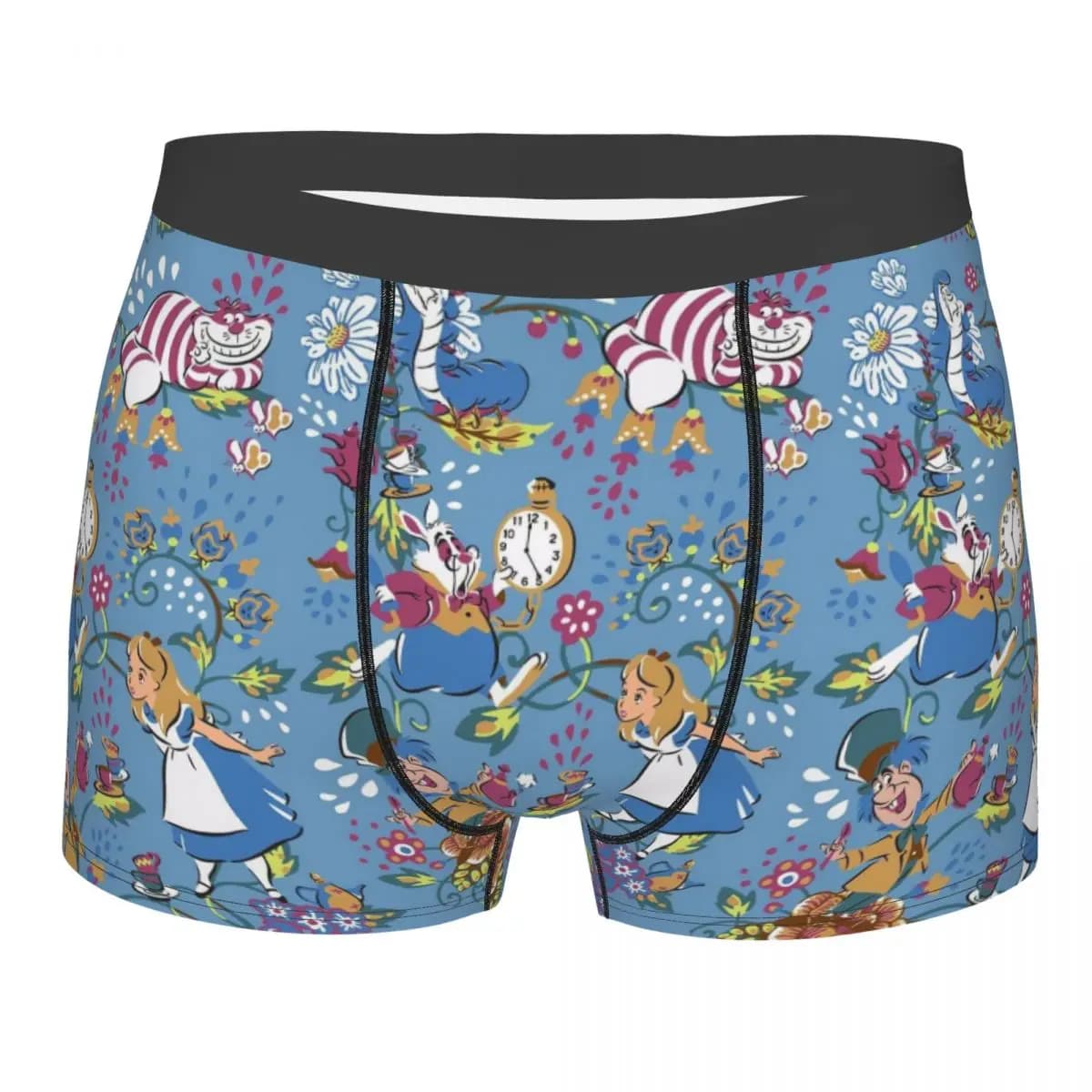 Intimo personalizzato Alice nel Paese delle Meraviglie, mutande da uomo elasticizzate, boxer, pantaloncini, slip morbidi per uomo
