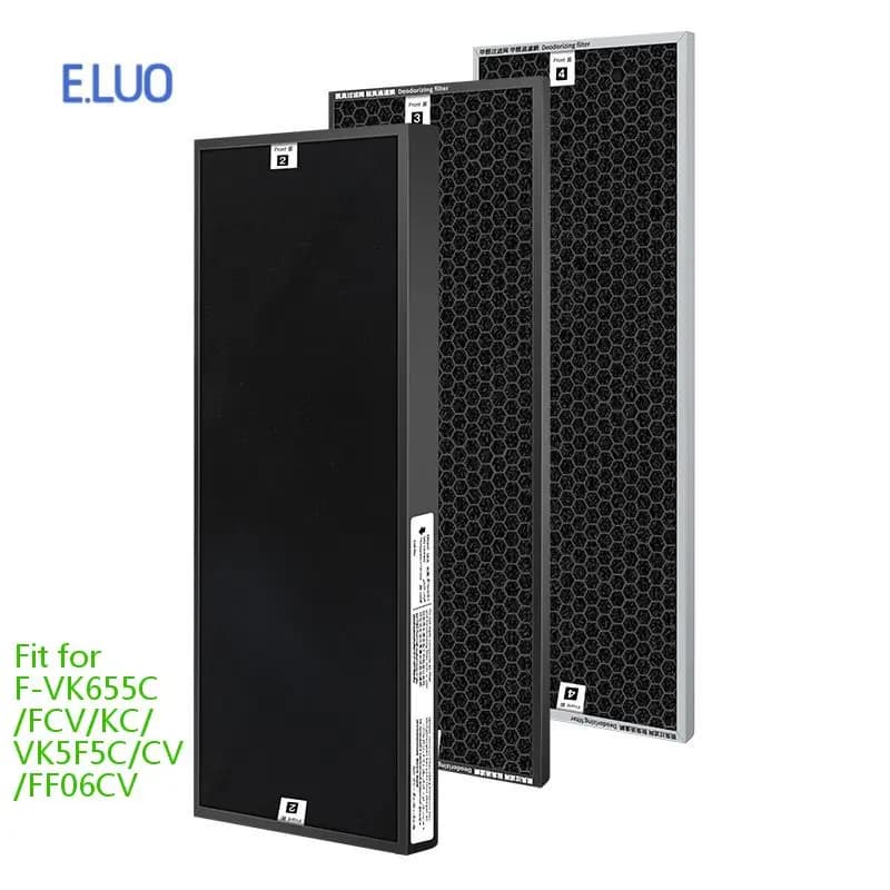 3Pcs/Set H12 F-VK655C Hepa Carbon Filter For Panasonic F-VK655C/FCV/KC VK5F5C/CV FF06CV Formaldehyde Remove Filter