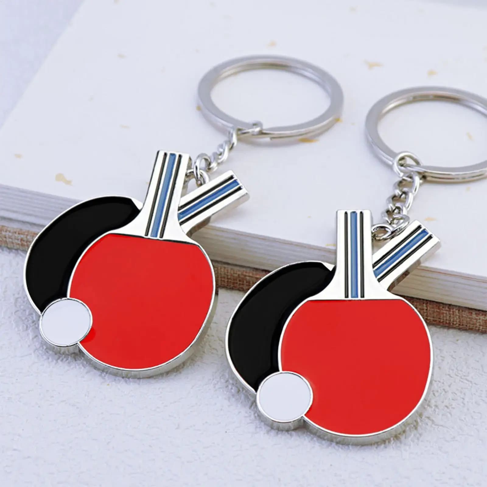 Keychain Ping Pong Rack, Mini Keychain Table Tennis Rack, Sports Pendant, Backpack and Car