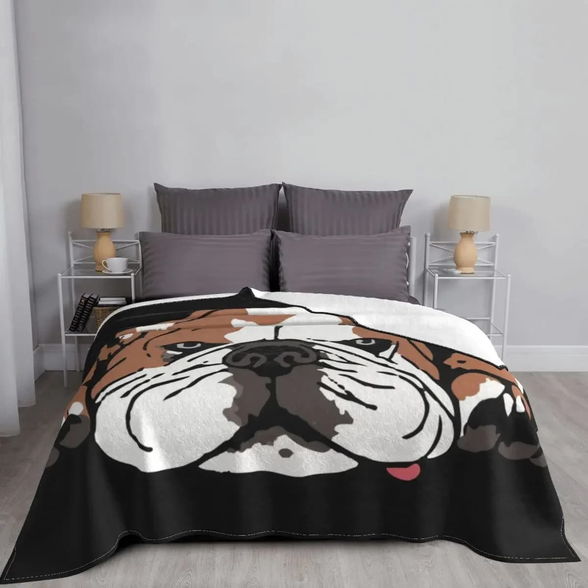 Bulldog inglese fantastiche coperte per cani divertenti coperta invernale leggera e sottile in pile corallo per il pezzo di tappeto per l'home Office