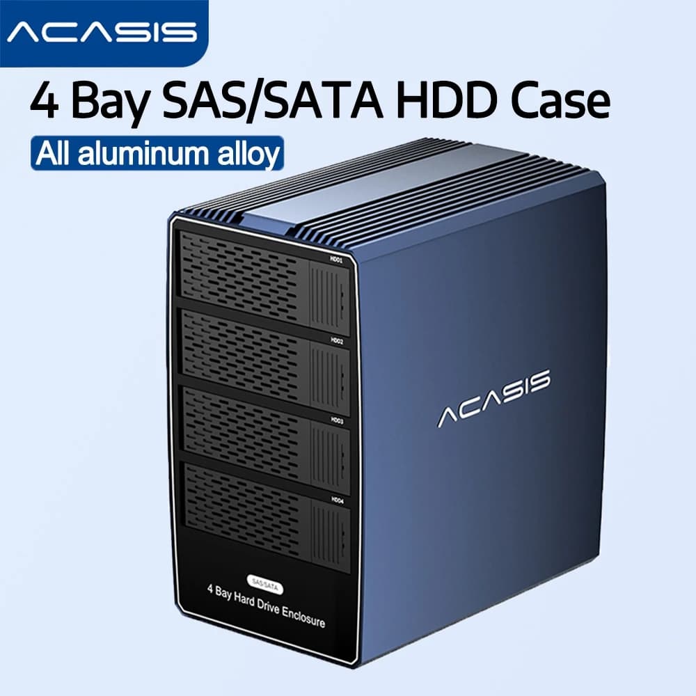 Custodia per driver rigido esterno SAS/SATA da 2,5/3,5 pollici Acasis a 4 vie con cavo da USB-C a USB-A/C Docking station per HDD custodia per HDD sas