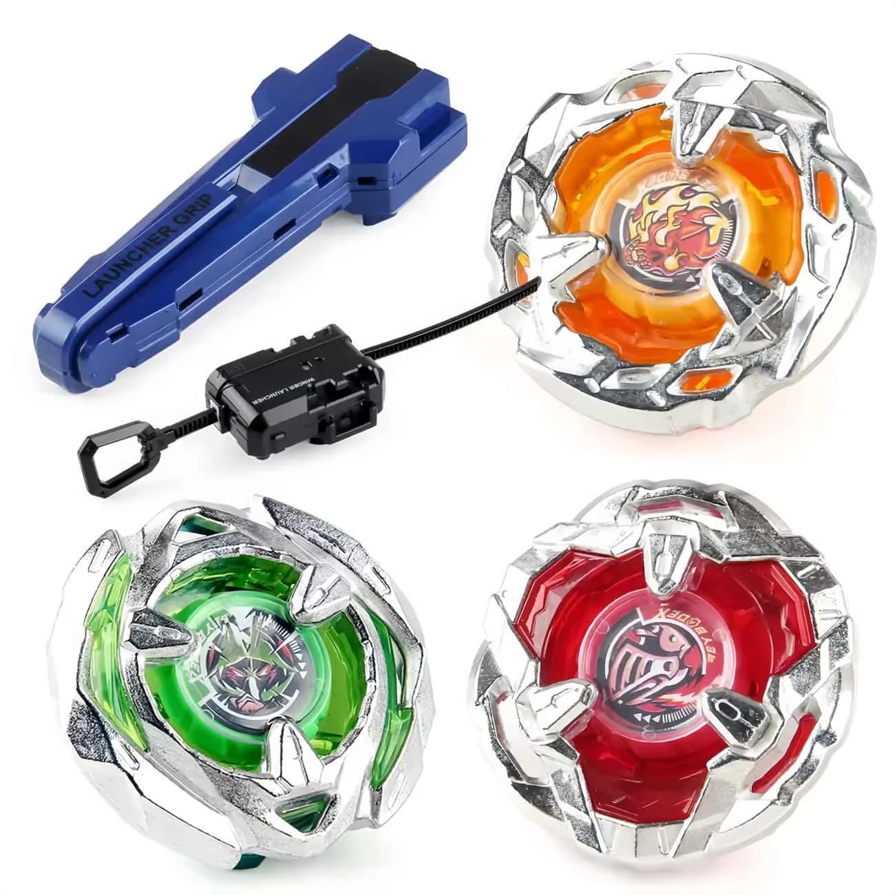 BX-08 HELLS SCYTHE+WIZARD ARROW+KNIGHT SHIELD X Bey Metal Spinning Top Battle Toy with Launcher Grip