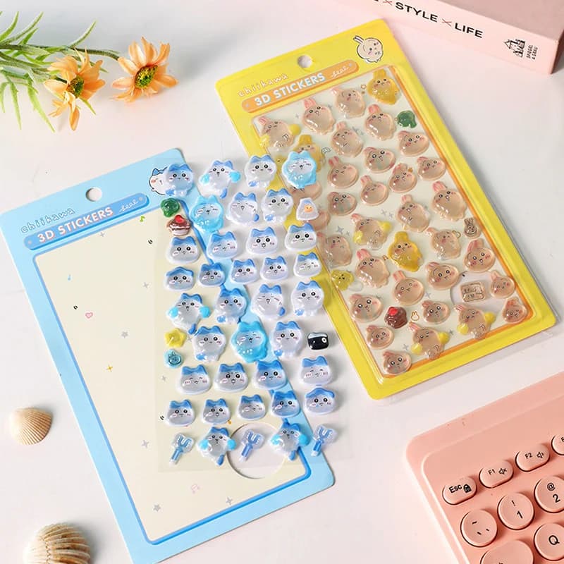 Chiikawa BONBON DROP Adesivi Decorativi 3D Carini Impermeabili per Cover Telefono, Laptop, Borracce e Forniture Fai-da-te