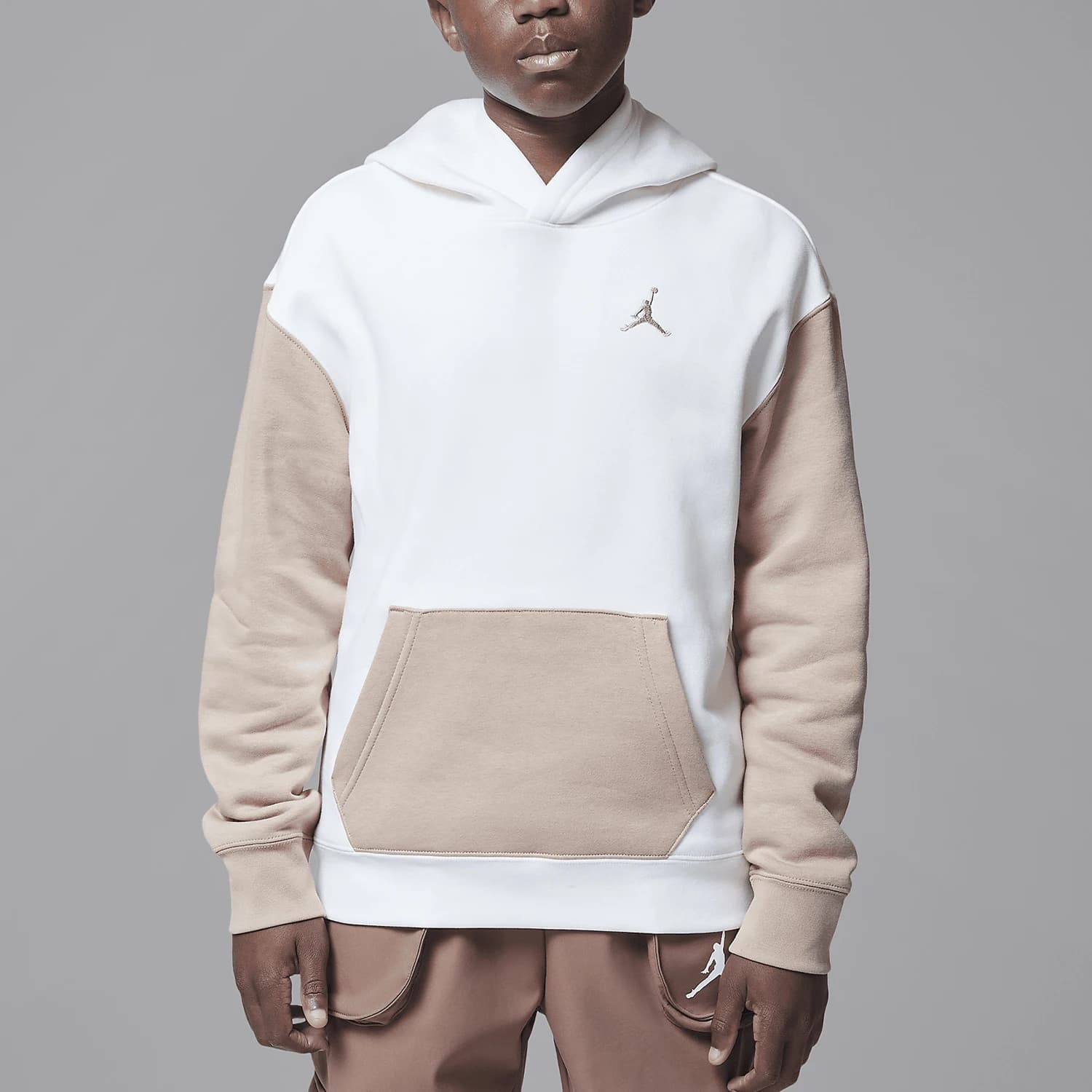 Felpa con cappuccio casual calda e comoda per bambini Nike JORDAN originale HQ7083-133