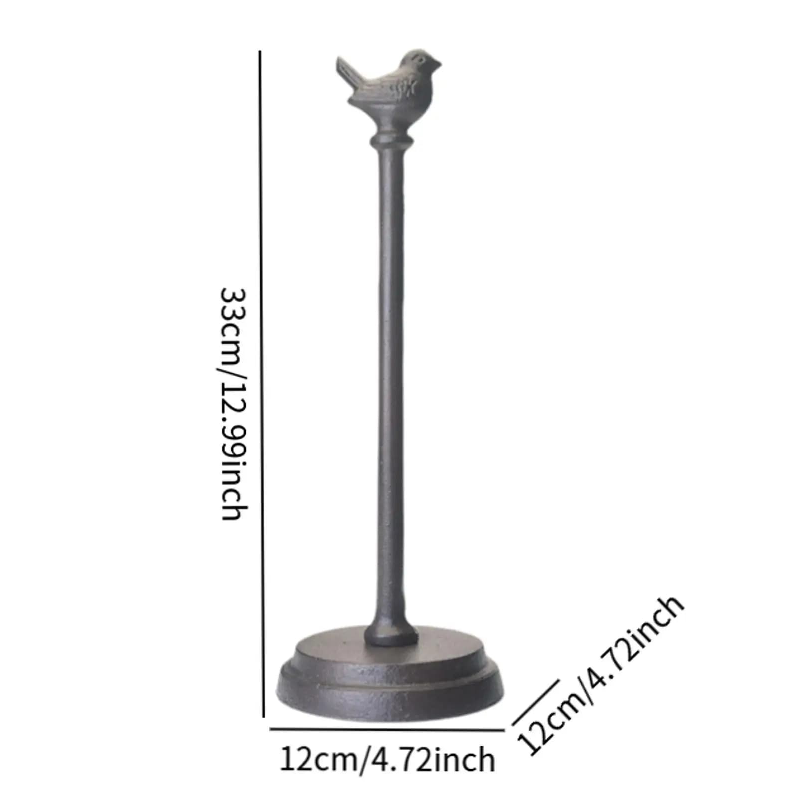 Stylish Cast Iron Bird Toilet Paper Holder Standing Tissue Rack for Bathroom Decorations and Kitchen Organization