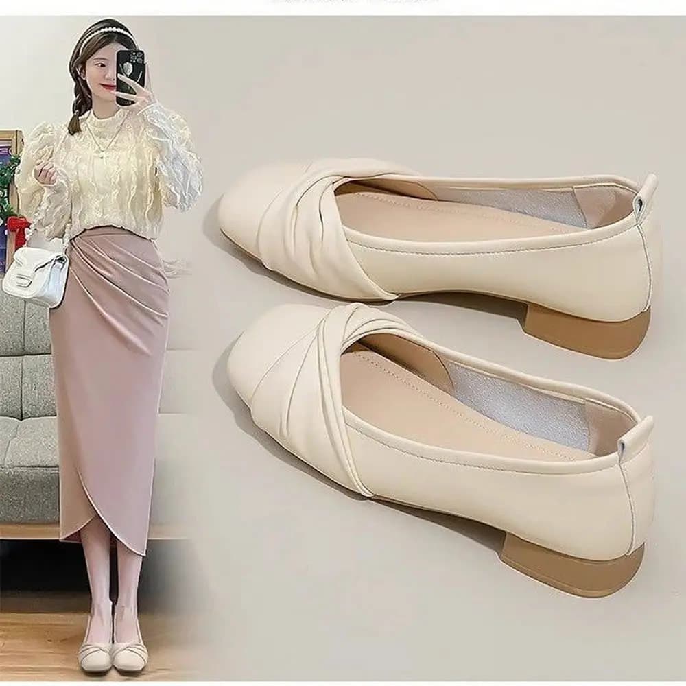 New single shoes, new spring and autumn style, versatile women's boat shoes in soft leather and soft sole for all seasons, shallow opening